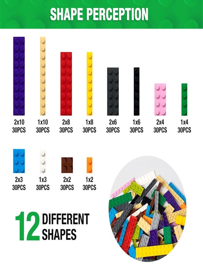 MANNIDOO 360 Pieces Flat Building Plates, 12 Sizes Multipacks Plates Compatible with All Major Brands Building Pieces, Small Flat Platform Base for Building Bricks, 16 Colors - Image 3